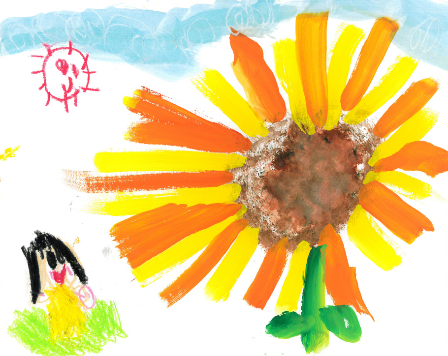 ひまわりばたけにピクニックにいったよ