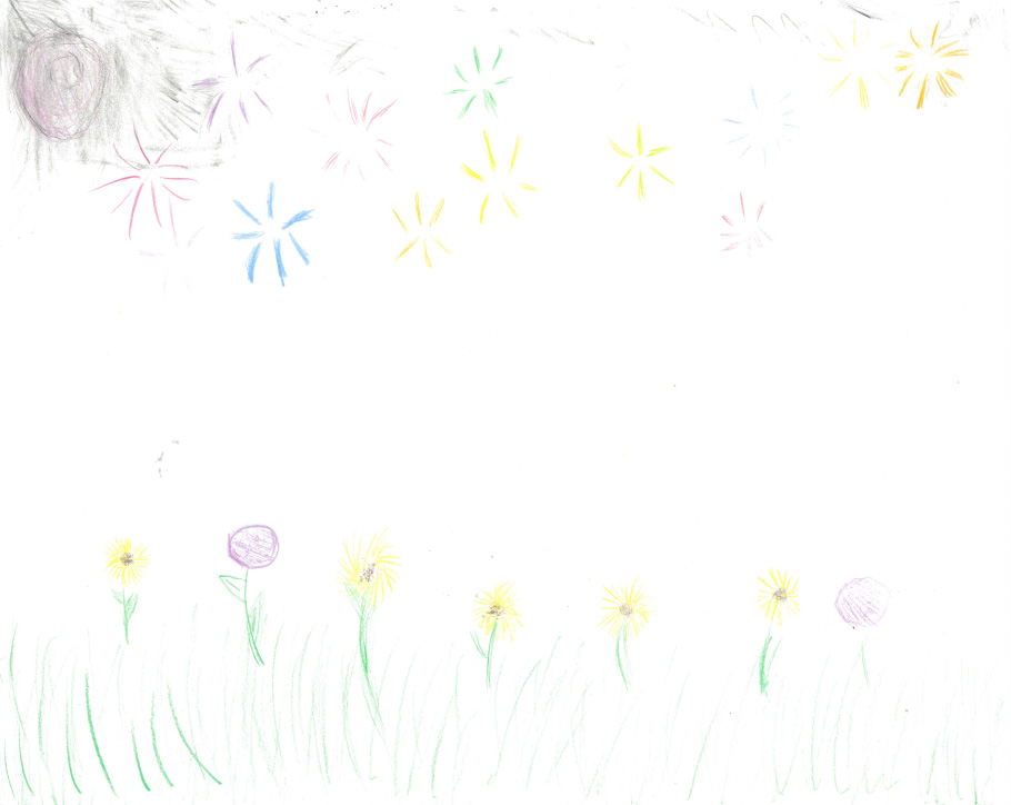 花火とひまわり