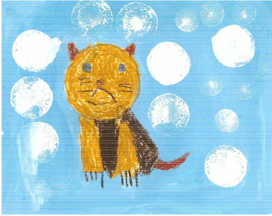 青空の下のねこ